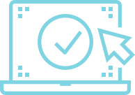 Illustration of a laptop screen with a check mark on it.