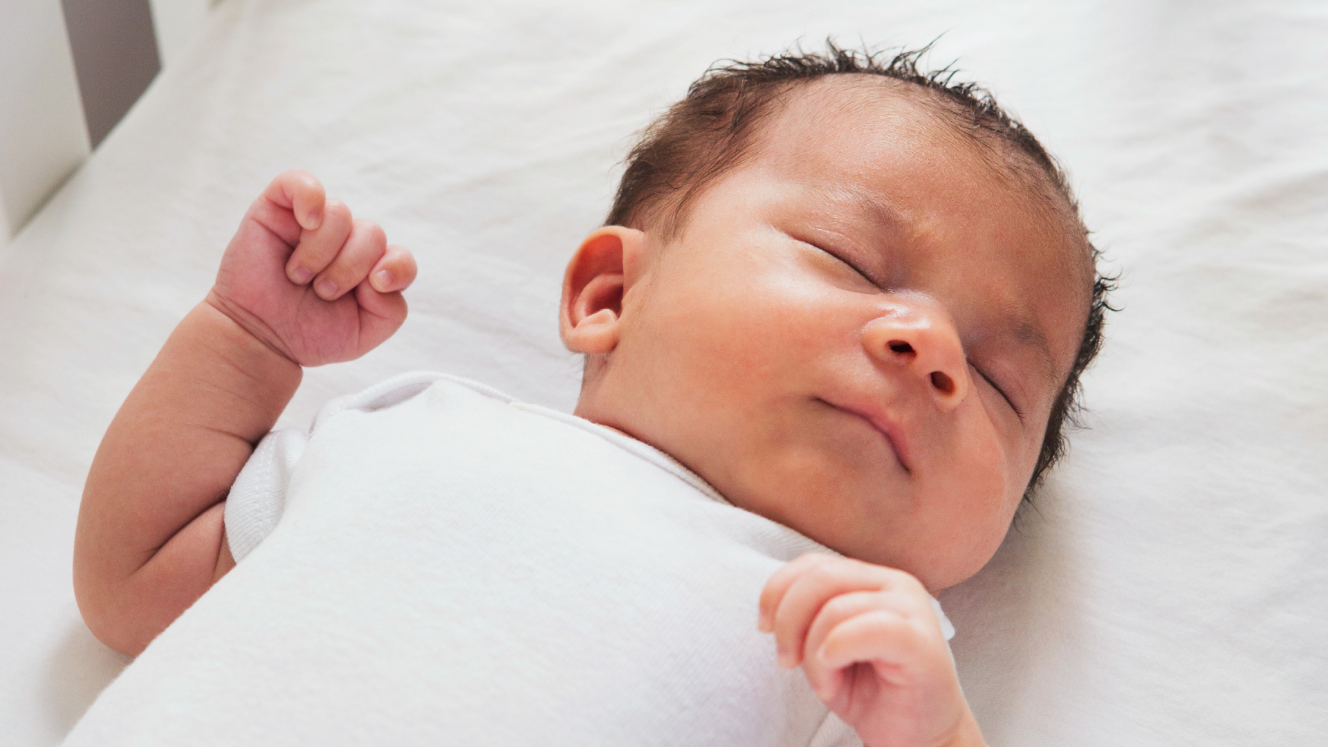 A newborn baby sleeping.