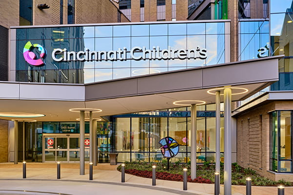An exterior image of Cincinnati Children's Burnet Campus.