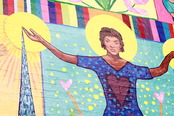 An image of a mural inside Cincinnati Children's.