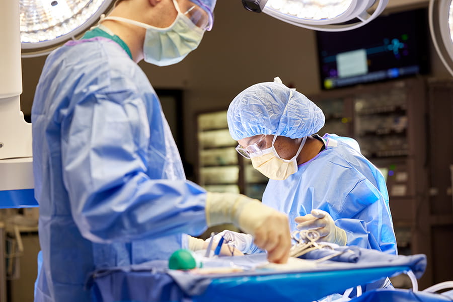 Two surgeons in an operating room.