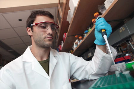 Frank Forde, a student in Dr. Hershey’s laboratory.