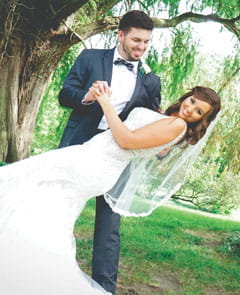 Katie and Alex during their wedding day. 