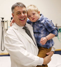 Dr. Helmrath with patient.