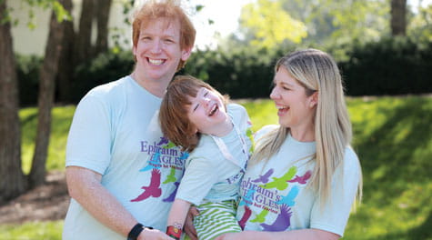 Family smiling together.