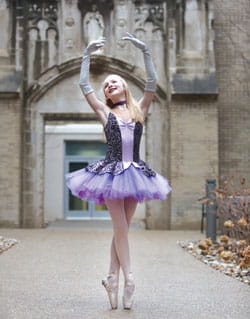 Attie in ballerina outfit.