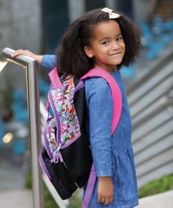 Chloe in her backpack. 