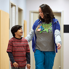Nurse and patient together.