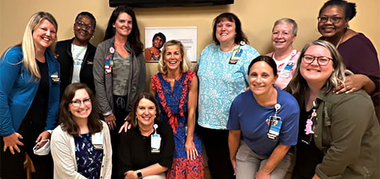 Team members together.