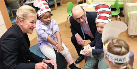 Kids read as part of literacy program at Cincinnati Children's.