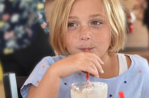 Patient enjoys a milkshake.
