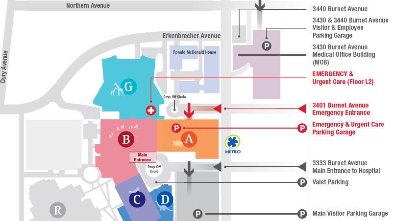 Cincinnati Children's Burnet Medical Office Building parking map