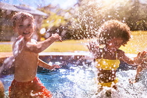 An image of children swimming.