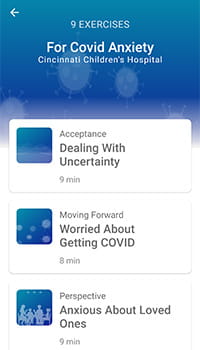 An image of the Covid Anxiety app.