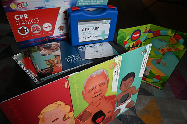 Contents of the CPR & AED Basics toolkit.
