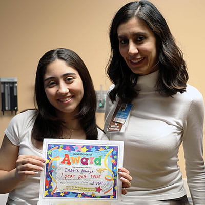 A photo of Bella Pedraja and Maisam Abu-El-Haija, MD.