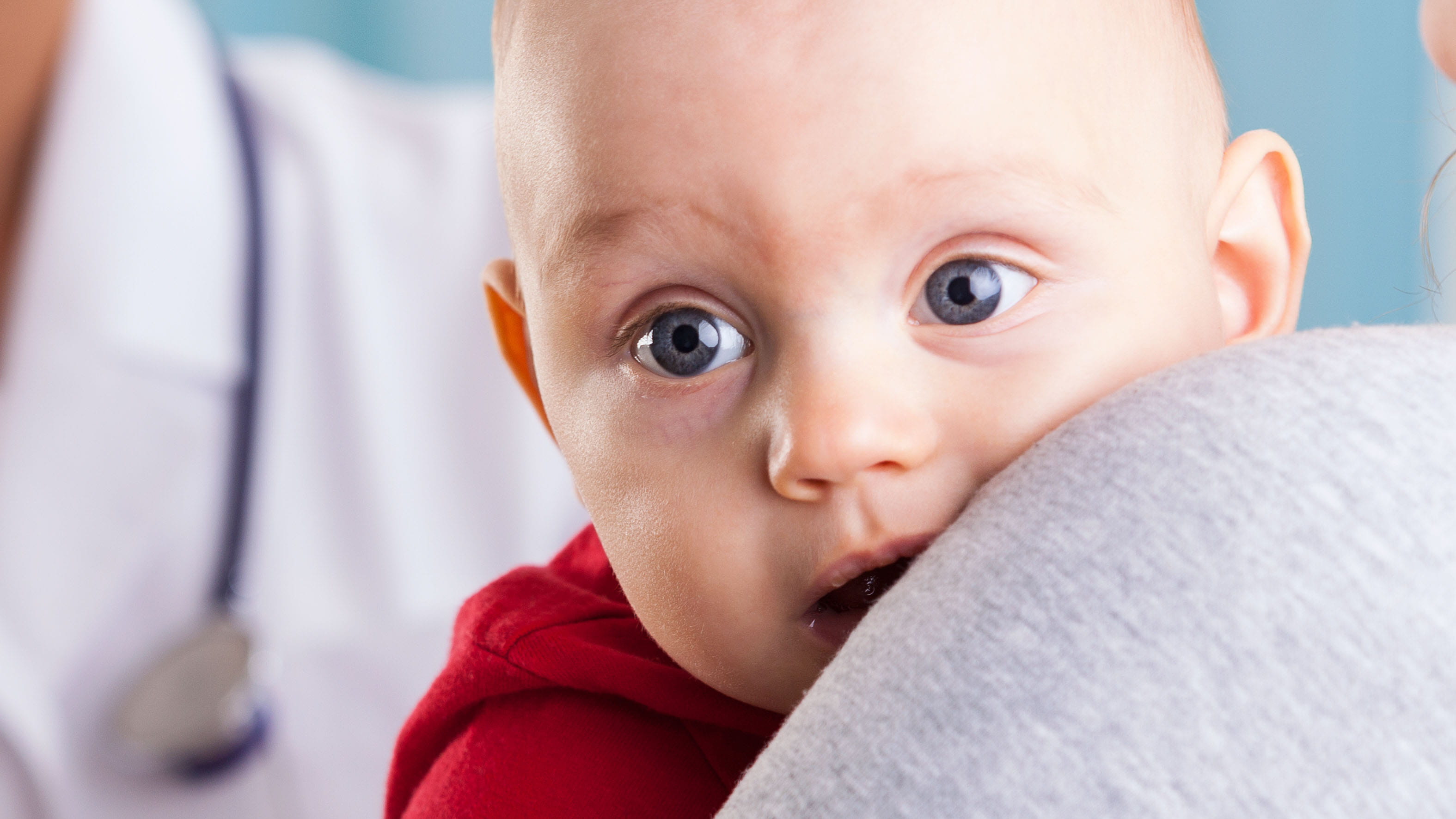 baby peek over shoulder