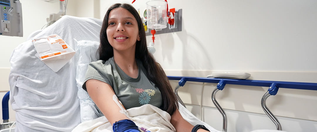 Endocrinology patient getting infusion of Tzield.