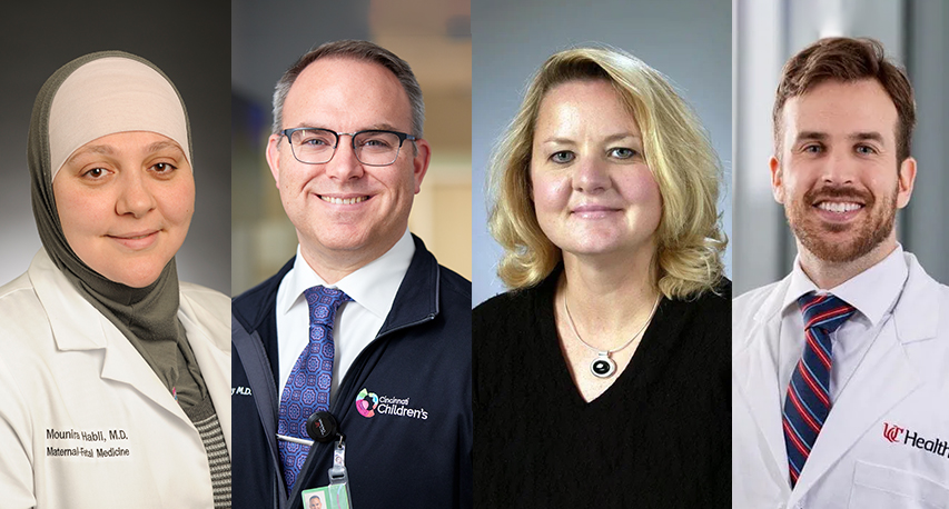 A photo of four maternal fetal medicine doctors.