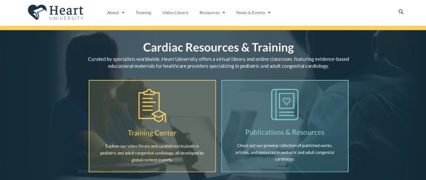 A screenshot from the Heart University website.