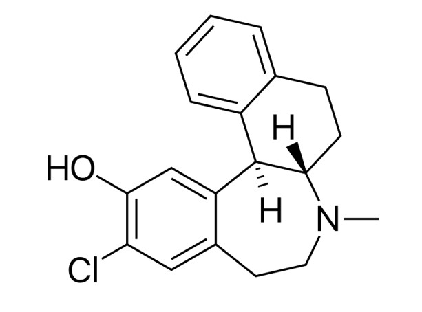 The molecular structure of Ecopipam.