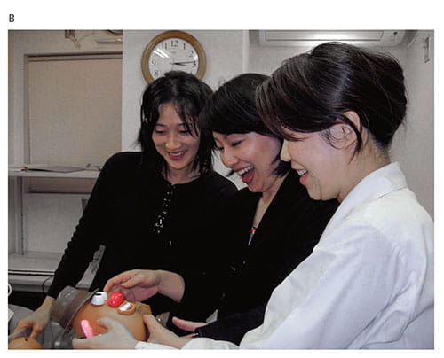Fig B: In 2008, Messer traveled to Tokyo, Japan, where she taught the principles of CARE to a group of mental health professionals, shown here. The group continues to use CARE and CARE research in Japan is currently under way.