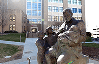 An image of the Sabin Statue.