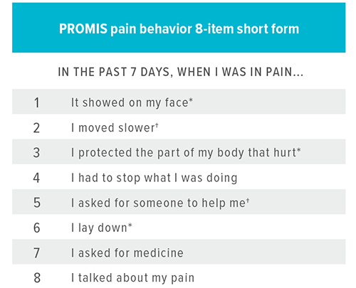 An image listing the eight self-report descriptions of behavior.
