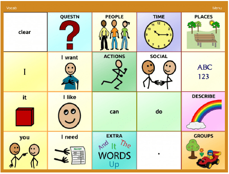An image depicting the tablet interface used by participants in the TALI clinical trial.