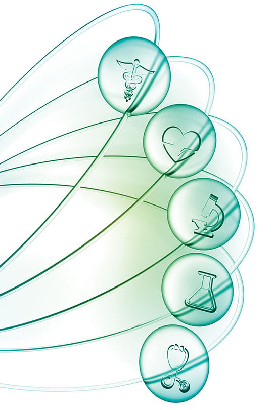 Healthcare graphic from the Research Annual Report.