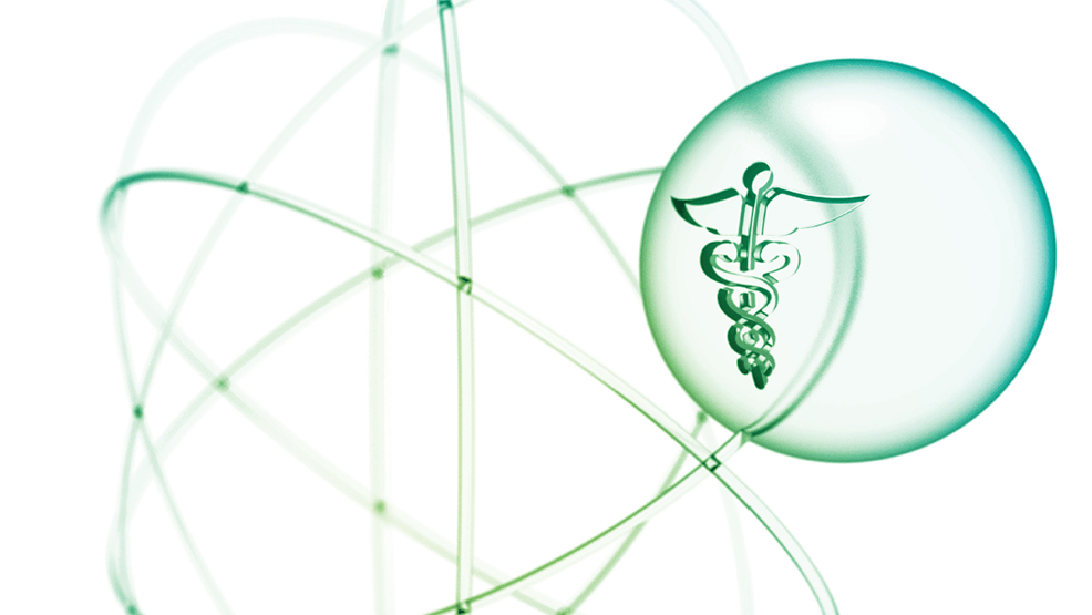 Abstract graphic of a science beaker.