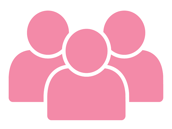 Graphic of three people.