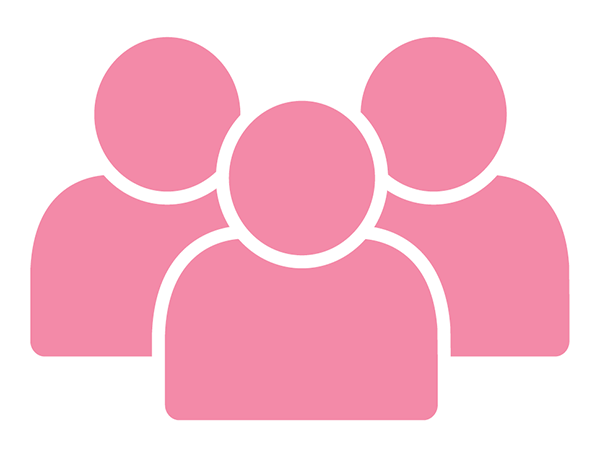 Graphic of three people.