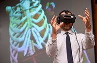 An image of a researcher using virtual reality.