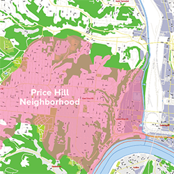 An image showing the Price Hill Neighborhood in Cincinnati.