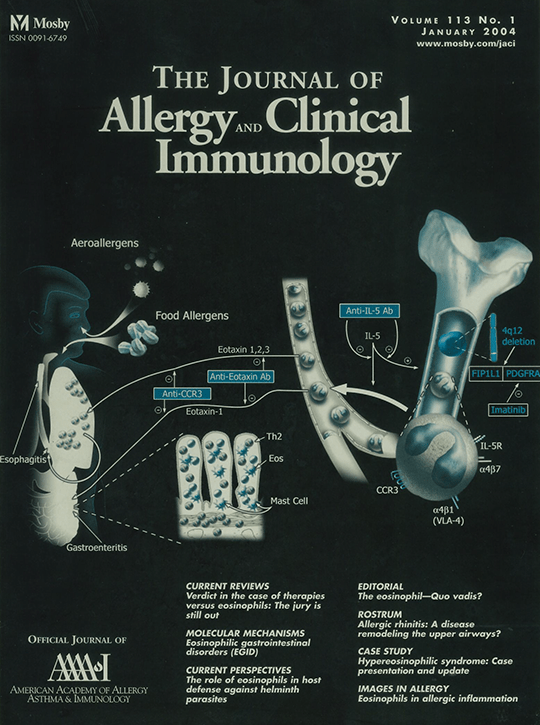 Journal of Allergy and Clinical Immunology January 2004 journal cover.
