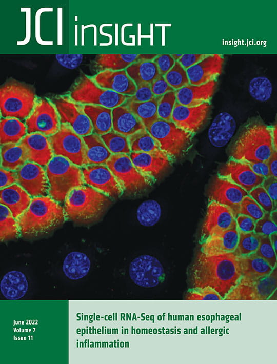 JCI Insight June 2022 journal cover.