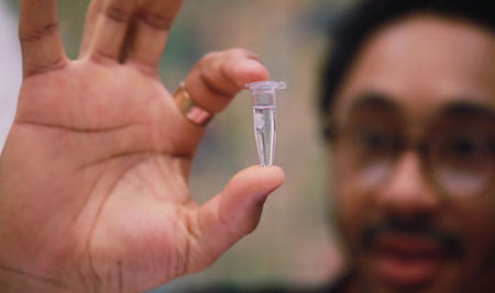 Close-up image of a vial.