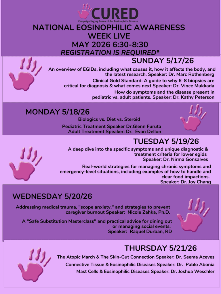A flyer for National Eosinophilic Awareness Week LIVE!!