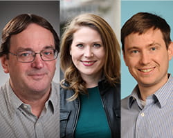 A photo of Paul R. Andreassen, PhD, Leah Kottyan, PhD, & Adam Lane, PhD.