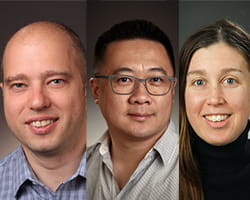 A photo of Artem Barski, PhD, Jason Tchieu, PhD, & Sarah Potter, PhD.