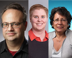 A photo of Krishna M. Roskin, PhD, Sandra Andorf, PhD, & Amal Assa’ad, MD.