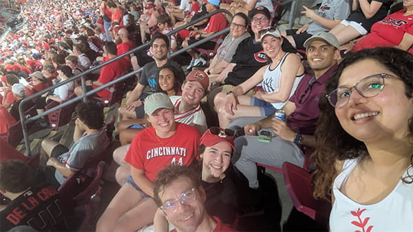 Miles team at a reds game in 2025.