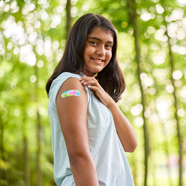 Child with a bandage.