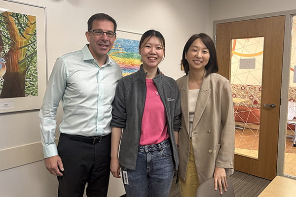Drs. Mangano and Goto celebrating their student completing her rotation.