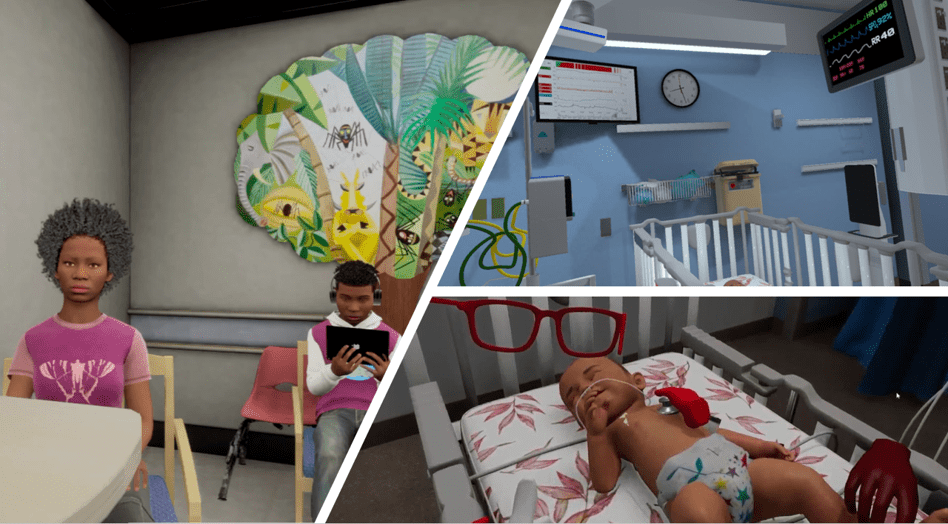 Images from the PICU Innovation Accelerator's digital training projects.