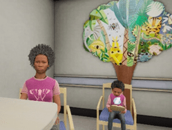 Firearm safety VR training image.