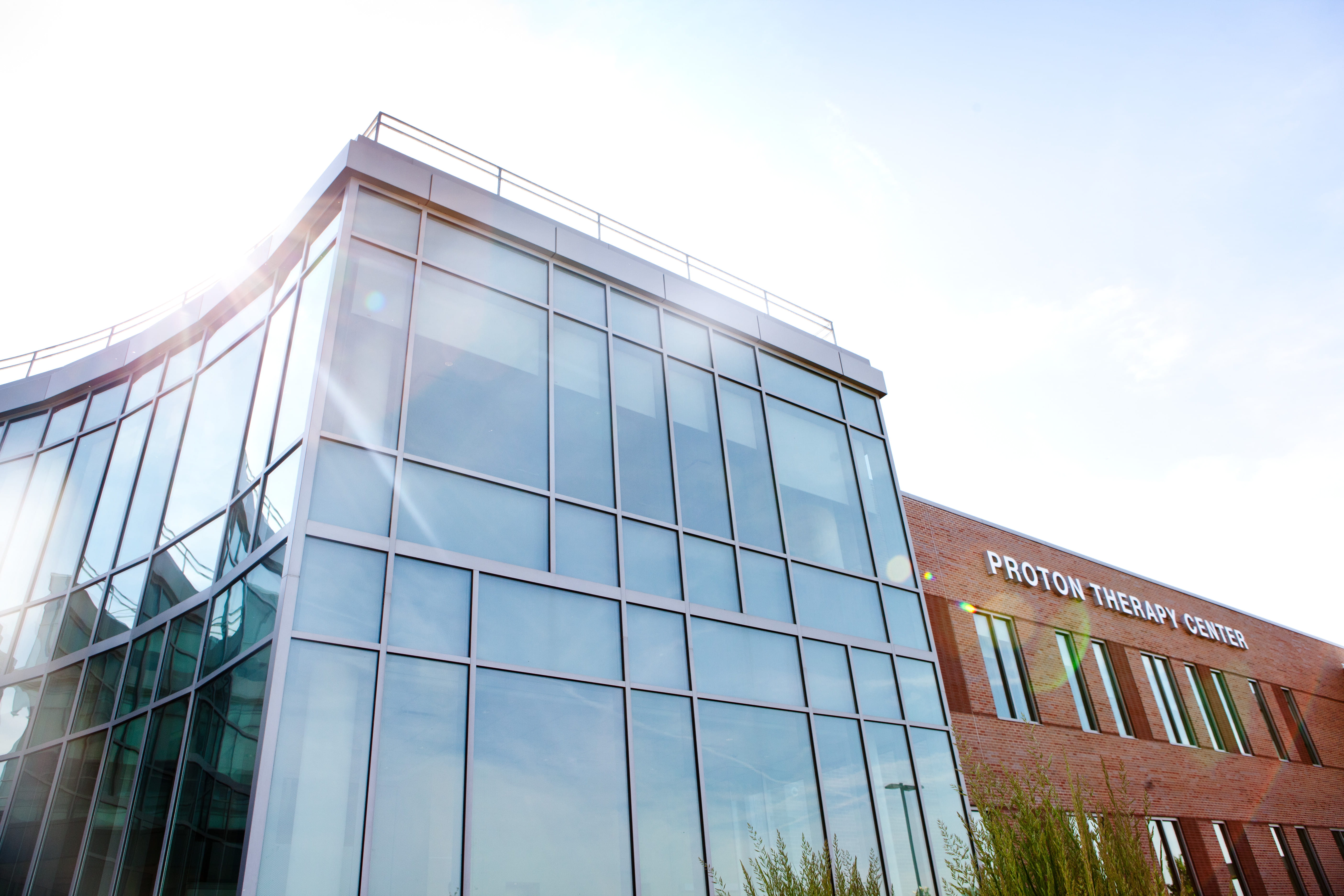 Exterior photo of the Proton Therapy Center at Liberty Campus.