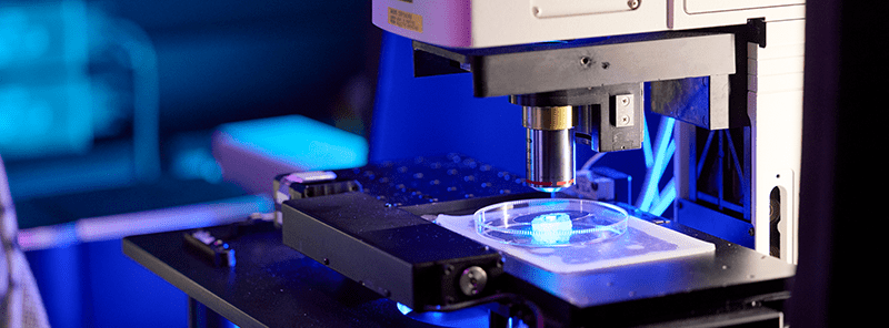 A microscope in a research lab.