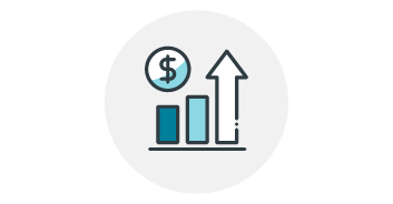 This graphic bar chart depicts an increase in funds over time.